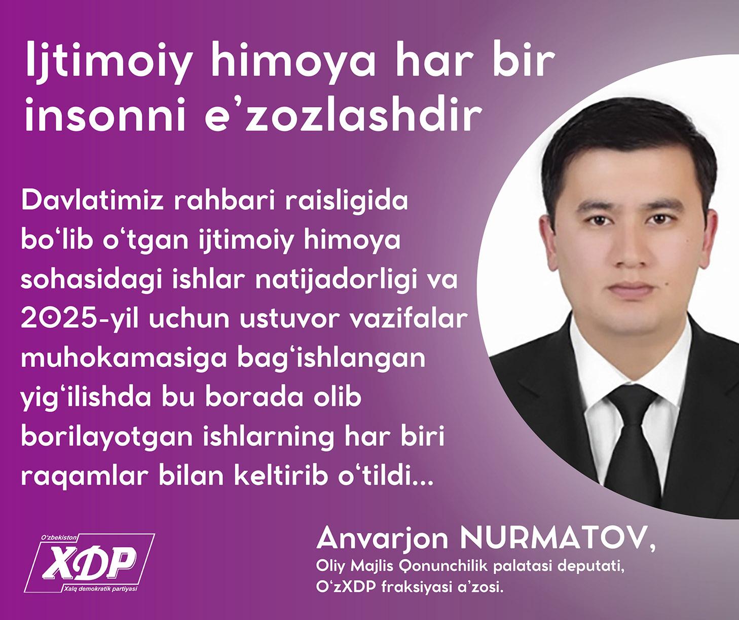 Ijtimoiy himoya har bir insonni e’zozlashdir