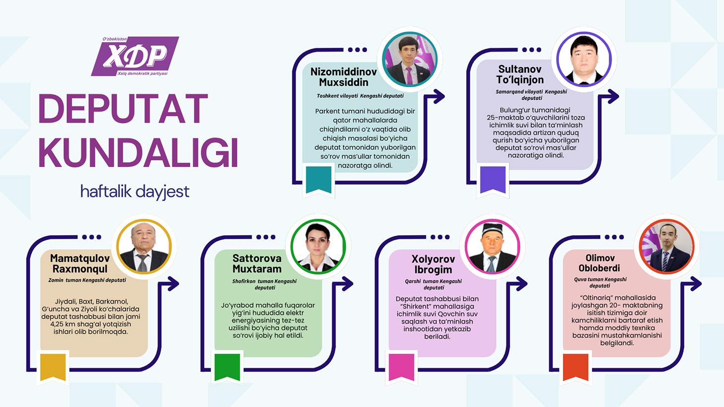 Mahalliy Kengashlardagi deputatlarimiz faoliyatidan
