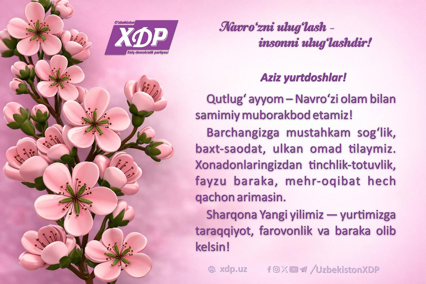 “Navro‘zni ulug‘lash – insonni ulug‘lashdir!”