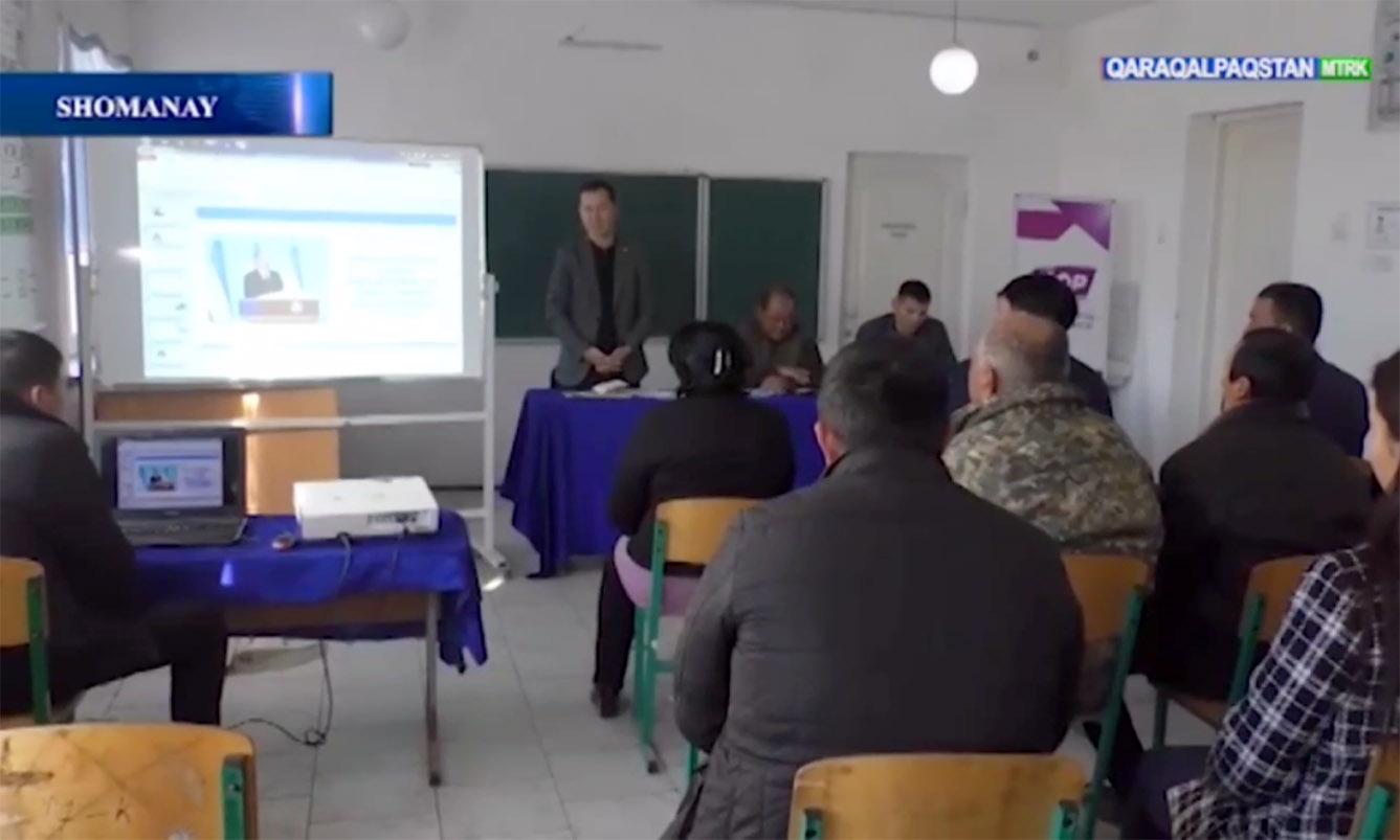 Xalq deputatlari Sho‘manay tuman Kengashi deputati, O‘zXDP deputatlik guruhi a‘zosi Mahmud Yesengeldiyevning saylovchilar bilan uchrashuvi (video)