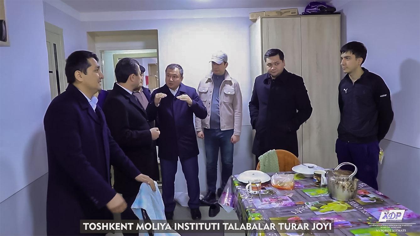 Partiya ishchi guruhlari talabalarni turar joy bilan ta’minlash holatini o‘rganmoqda (video)