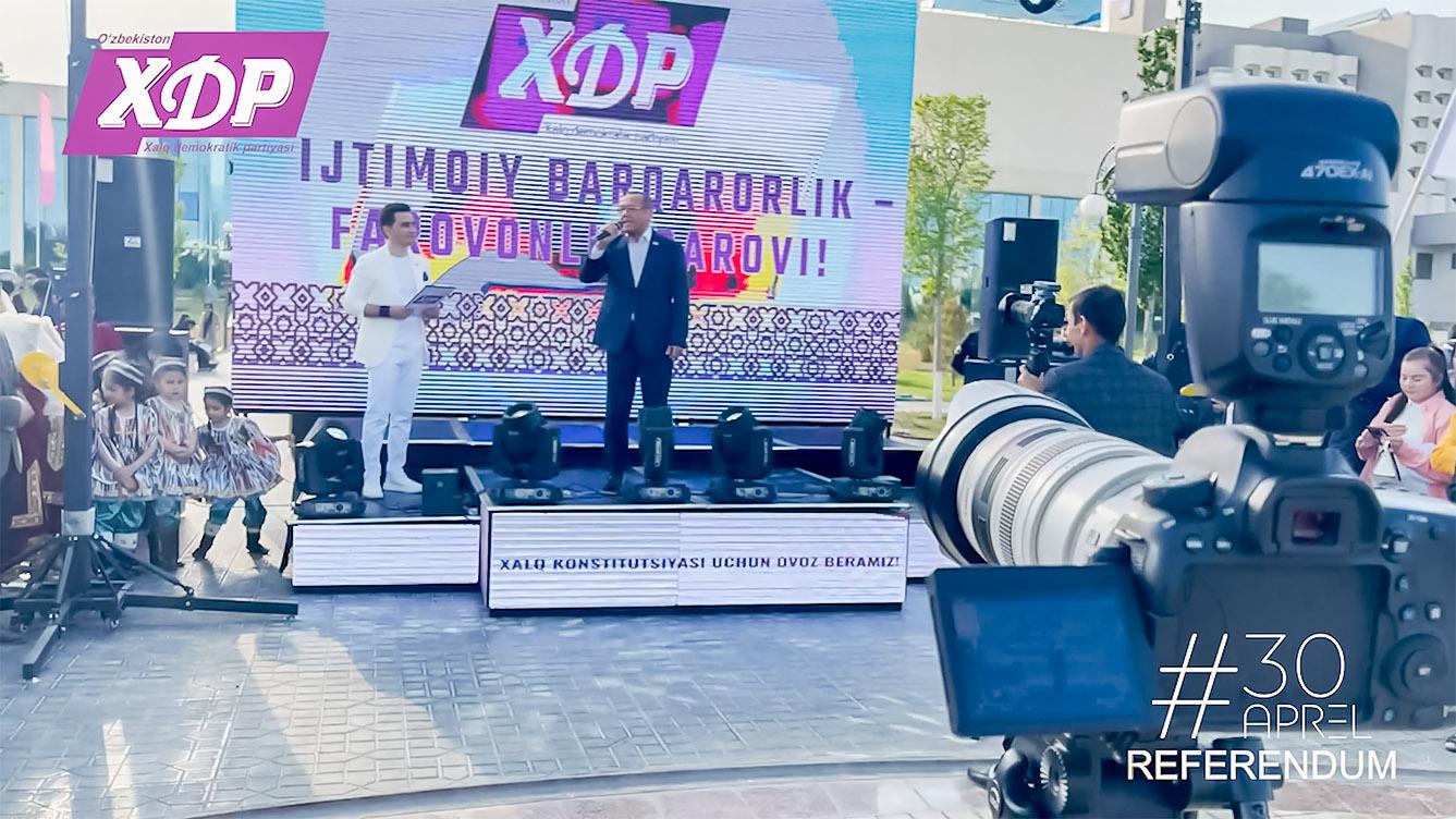 Бухорода ЎзХДП етакчиси Улуғбек Иноятов иштирокида “Менинг Конституциям” шиори остида тарғибот тадбири ўтказди (видео)