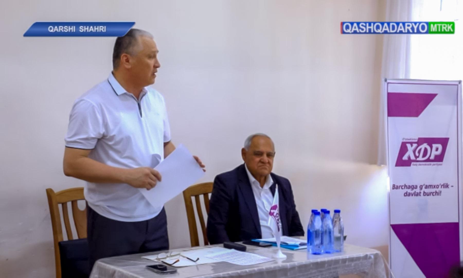 Qashqadaryo axboroti | Qarshi shahrida XDPdan Prezidentlikka nomzod Dasturi targ‘iboti