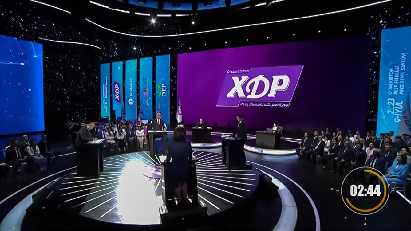 Президентликка номзодларнинг вакиллари ўртасида ТЕЛЕДЕБАТ (видео)