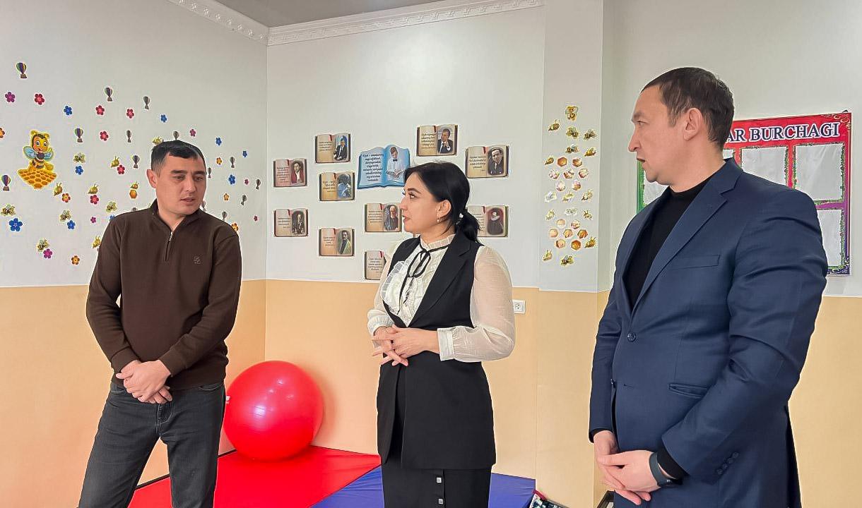 Beruniydagi imkoniyati cheklangan bolalarga mo‘ljallangan kunduzgi parvarish maskani o‘rganildi