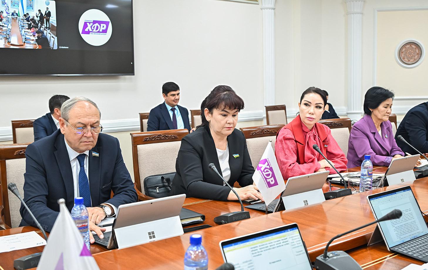 O‘zXDP fraksiyasi: qonun loyihalarida aholi manfaatlari va mas’uliyat muvozanati muhim