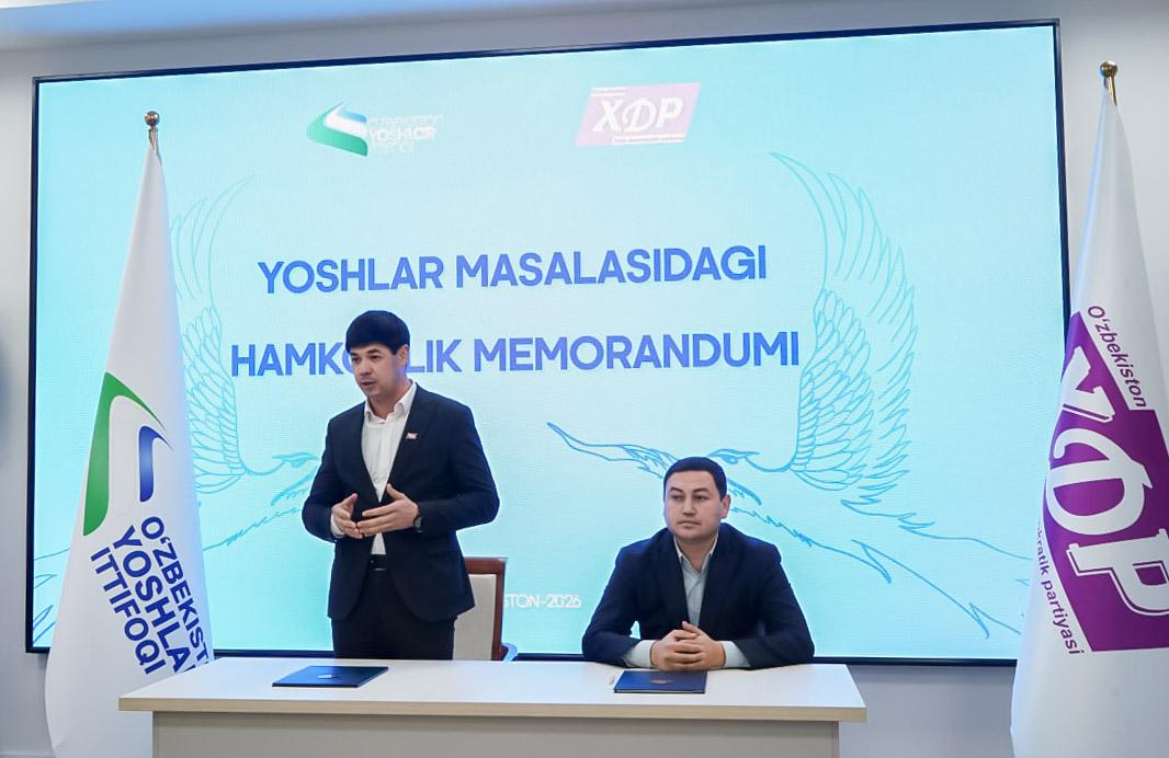 Yoshlar manfaatlari yo‘lida hamkorlik memorandumi imzolandi